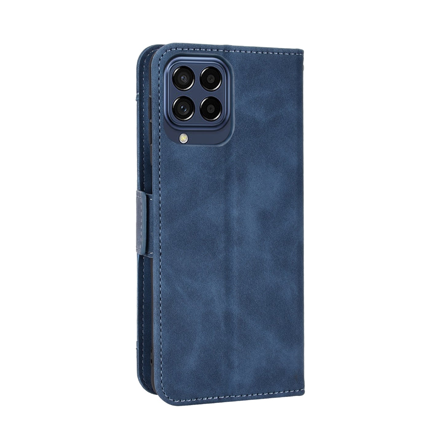 Samsung Galaxy M33 5G Skin Feel PU Leather Wallet Phone Case with Card Slots, Cash Pocket, Magnetic Closure, Built-In Stand, Full Protection TPU Cover
