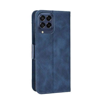 Samsung Galaxy M33 5G Skin Feel PU Leather Wallet Phone Case with Card Slots, Cash Pocket, Magnetic Closure, Built-In Stand, Full Protection TPU Cover