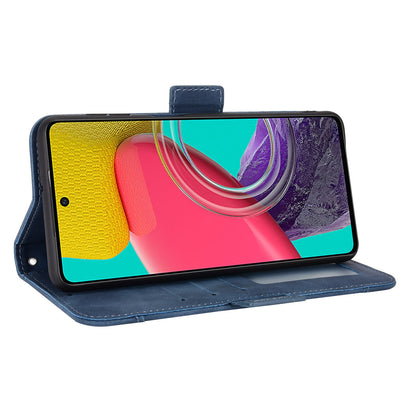Samsung Galaxy M33 5G Skin Feel PU Leather Wallet Phone Case with Card Slots, Cash Pocket, Magnetic Closure, Built-In Stand, Full Protection TPU Cover