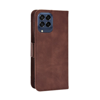 Samsung Galaxy M33 5G Skin Feel PU Leather Wallet Phone Case with Card Slots, Cash Pocket, Magnetic Closure, Built-In Stand, Full Protection TPU Cover