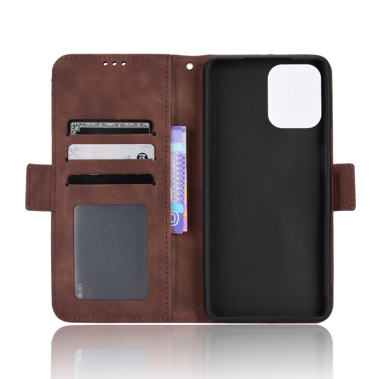 Samsung Galaxy M33 5G Skin Feel PU Leather Wallet Phone Case with Card Slots, Cash Pocket, Magnetic Closure, Built-In Stand, Full Protection TPU Cover
