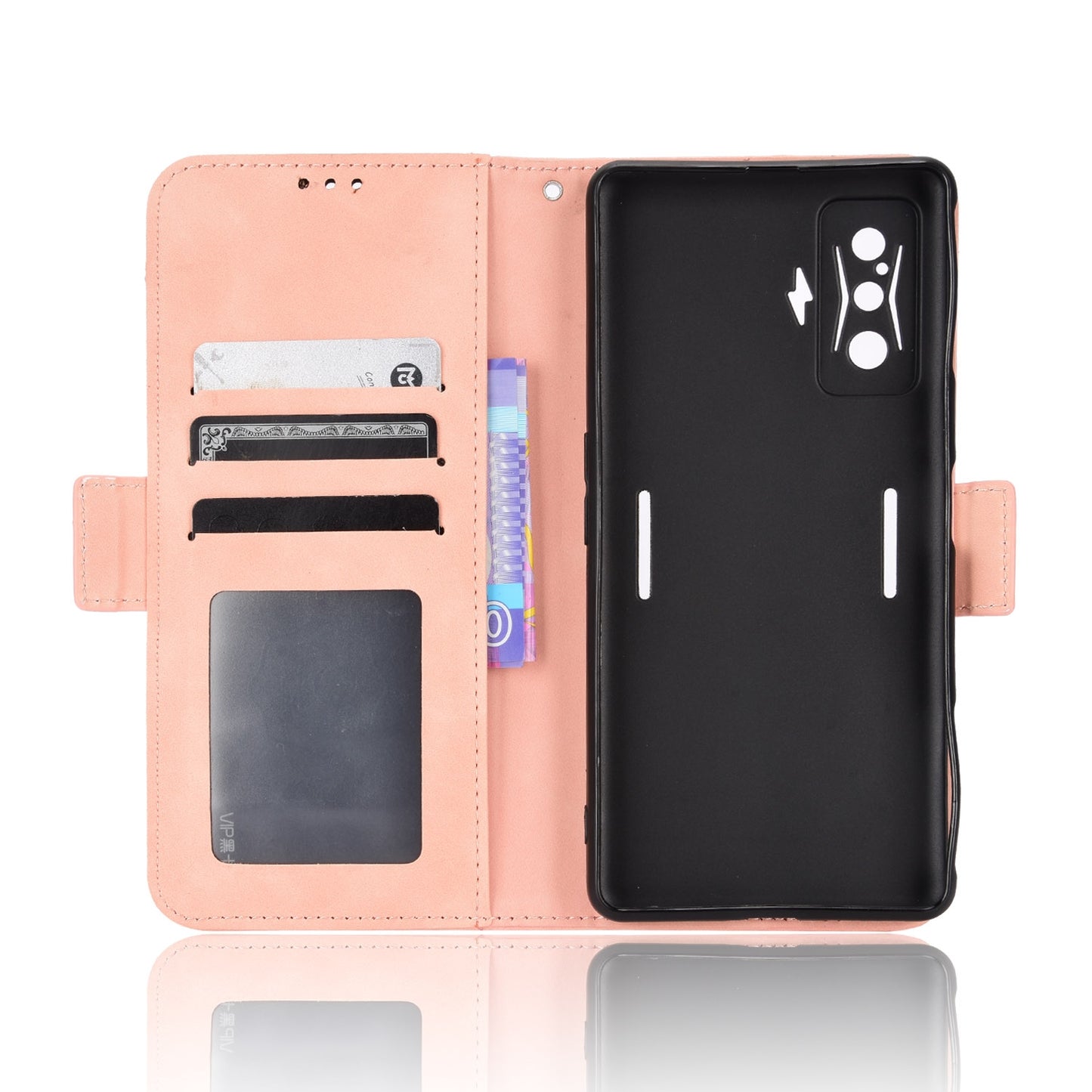 Xiaomi Redmi K50 Gaming Skin Feel PU Leather Wallet Phone Case with Card Slots, Cash Pocket, Magnetic Closure, Built-In Stand, Full Protection TPU Cover