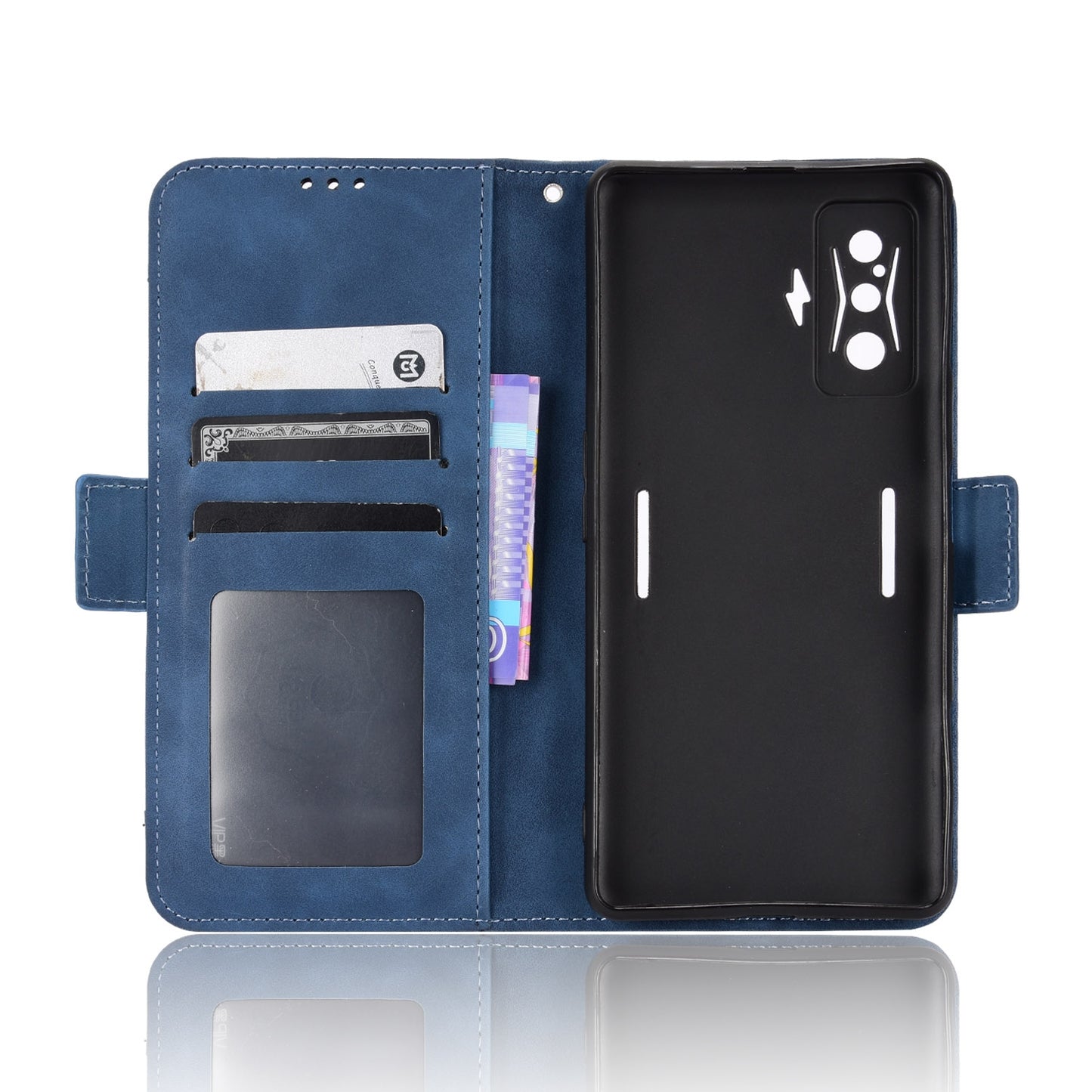 Xiaomi Redmi K50 Gaming Skin Feel PU Leather Wallet Phone Case with Card Slots, Cash Pocket, Magnetic Closure, Built-In Stand, Full Protection TPU Cover