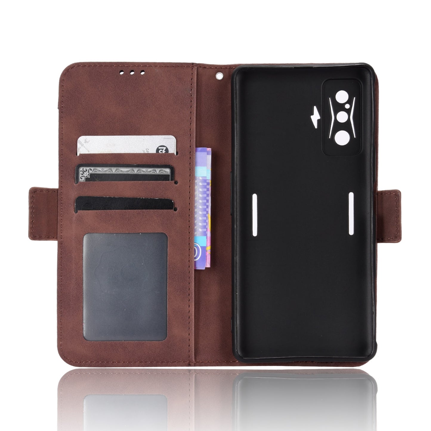 Xiaomi Redmi K50 Gaming Skin Feel PU Leather Wallet Phone Case with Card Slots, Cash Pocket, Magnetic Closure, Built-In Stand, Full Protection TPU Cover