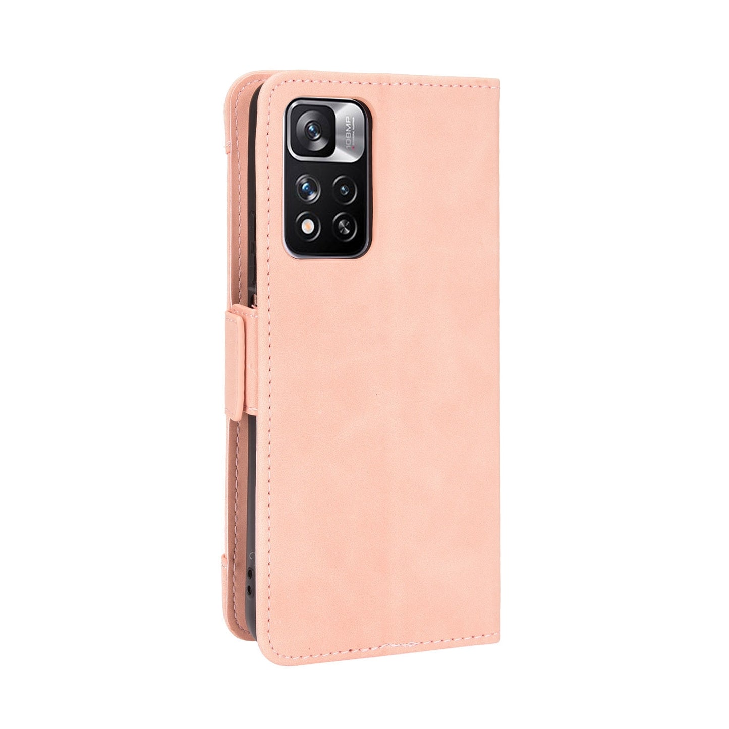 Xiaomi Poco X4 NFC Skin Feel PU Leather Wallet Phone Case with Card Slots, Cash Pocket, Magnetic Closure, Built-In Stand, Full Protection TPU Cover
