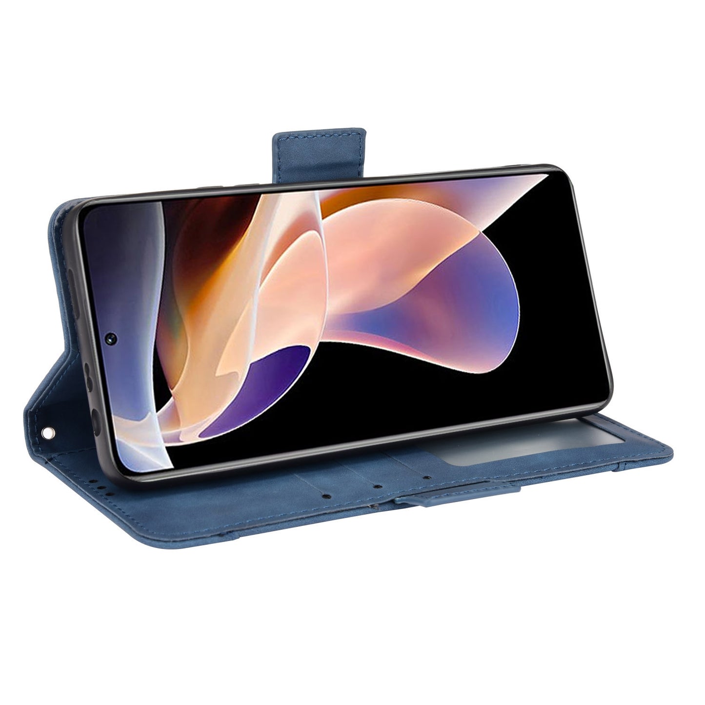 Xiaomi Poco X4 NFC Skin Feel PU Leather Wallet Phone Case with Card Slots, Cash Pocket, Magnetic Closure, Built-In Stand, Full Protection TPU Cover