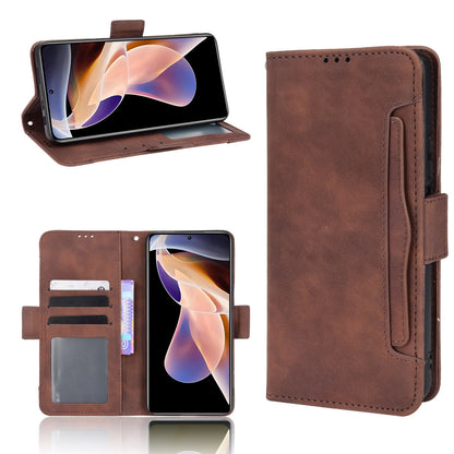 Xiaomi Poco X4 NFC Skin Feel PU Leather Wallet Phone Case with Card Slots, Cash Pocket, Magnetic Closure, Built-In Stand, Full Protection TPU Cover