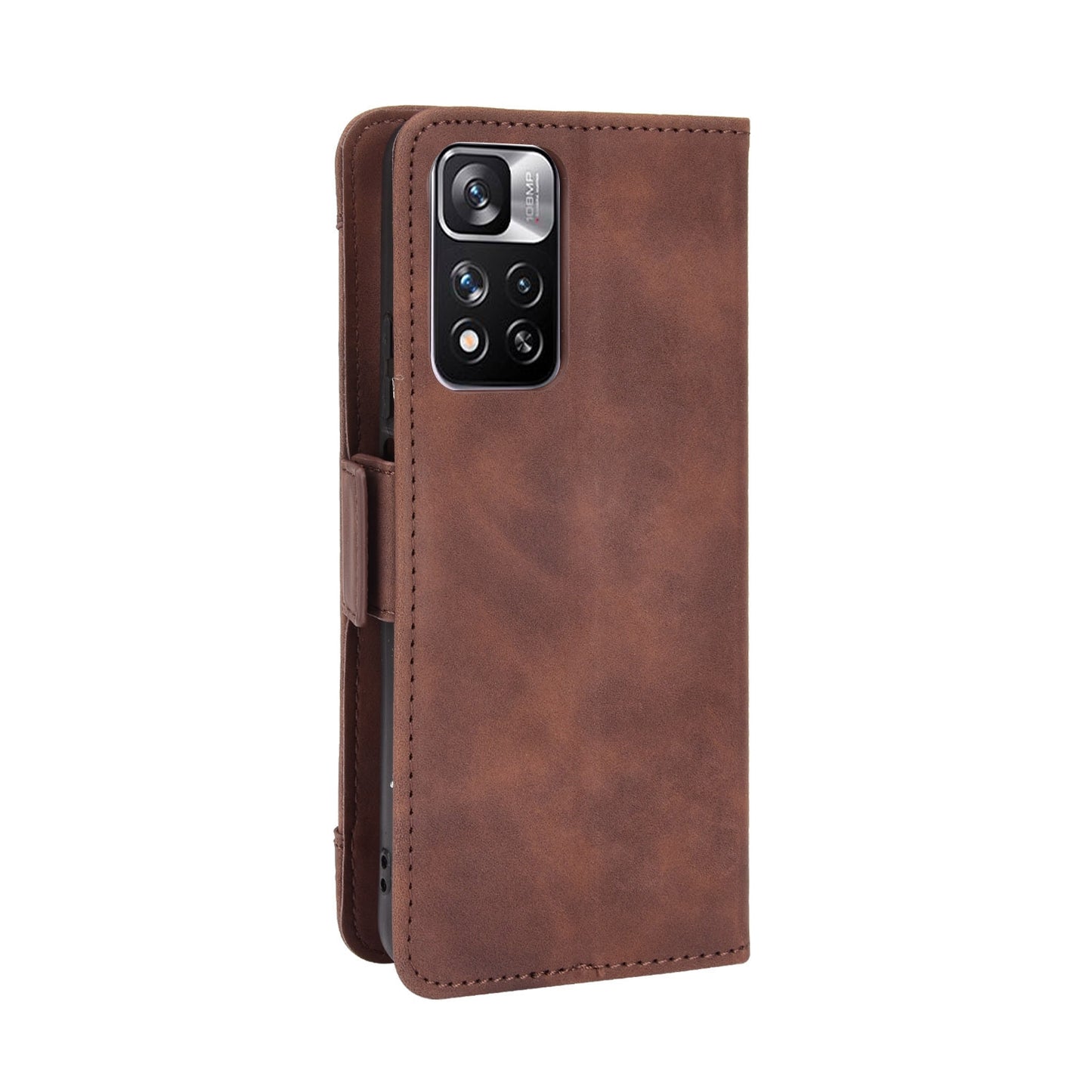 Xiaomi Poco X4 NFC Skin Feel PU Leather Wallet Phone Case with Card Slots, Cash Pocket, Magnetic Closure, Built-In Stand, Full Protection TPU Cover