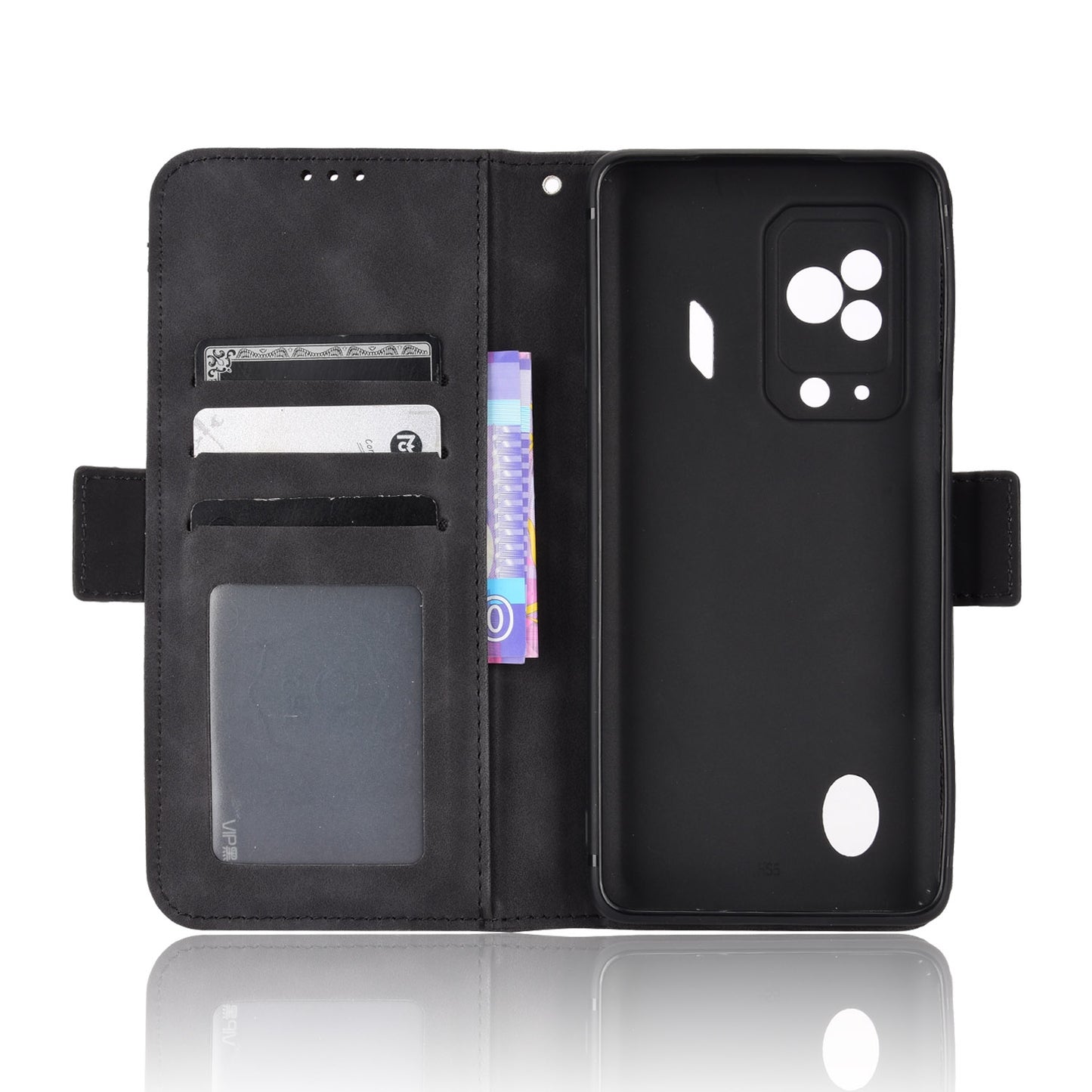 Xiaomi Black Shark 5 Skin Feel PU Leather Wallet Phone Case with Card Slots, Cash Pocket, Magnetic Closure, Built-In Stand, Full Protection TPU Cover