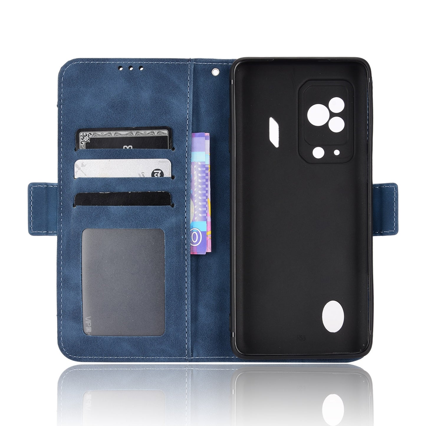 Xiaomi Black Shark 5 Skin Feel PU Leather Wallet Phone Case with Card Slots, Cash Pocket, Magnetic Closure, Built-In Stand, Full Protection TPU Cover