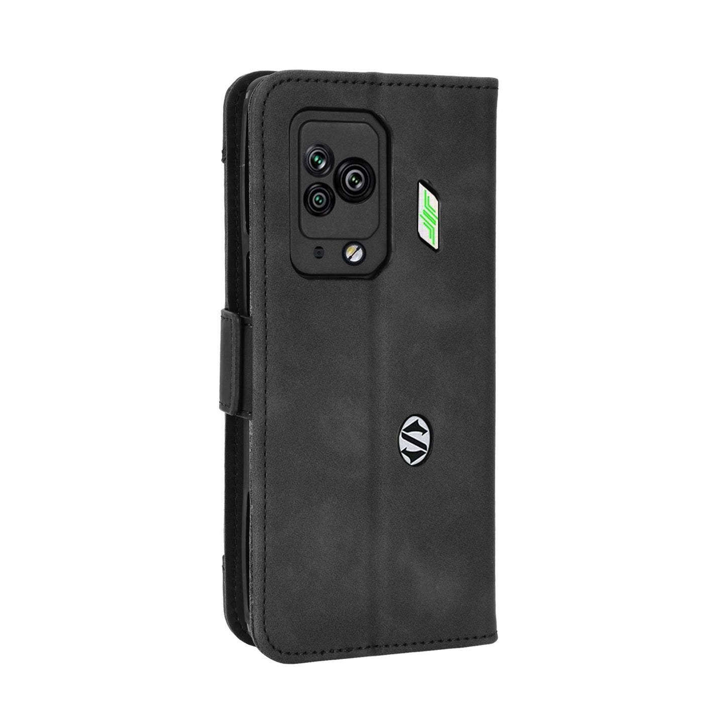 Xiaomi Black Shark 5 Pro Skin Feel PU Leather Wallet Phone Case with Card Slots, Cash Pocket, Magnetic Closure, Built-In Stand, Full Protection TPU Cover