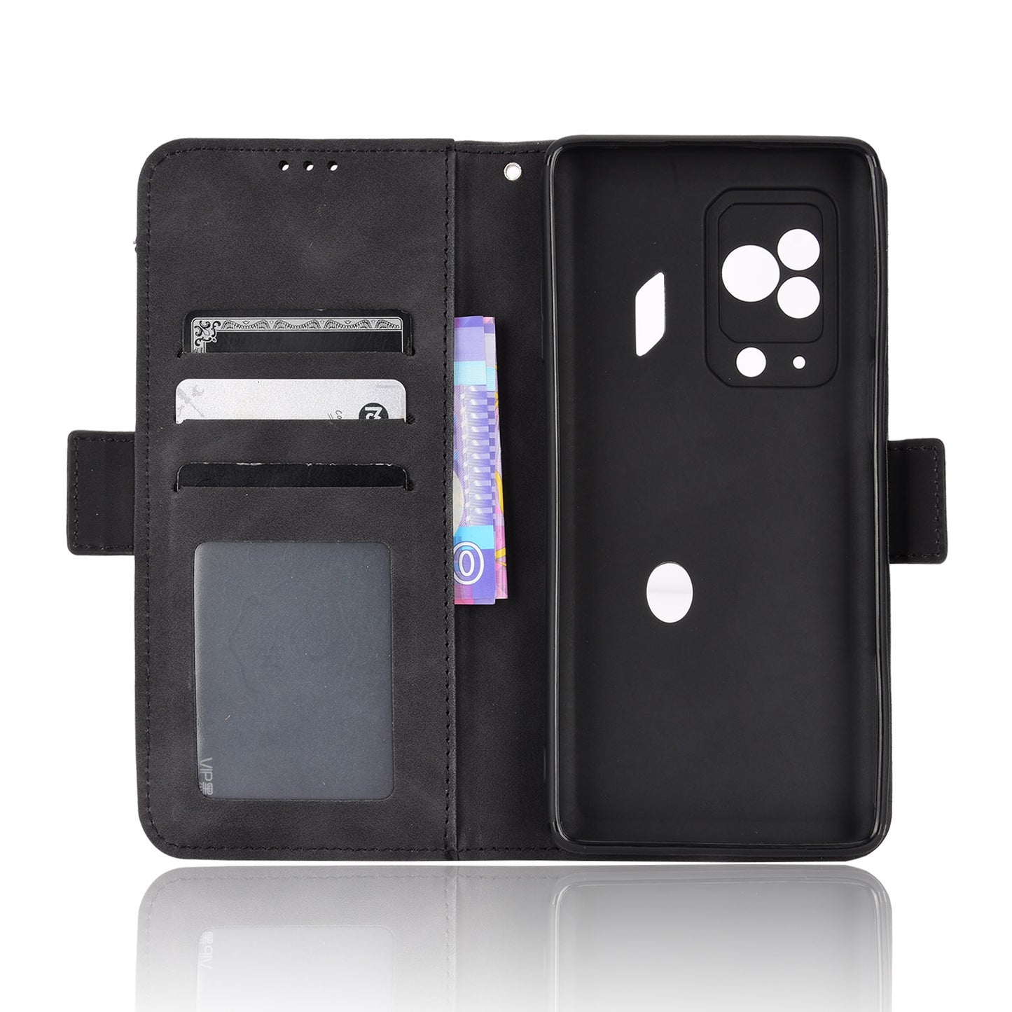 Xiaomi Black Shark 5 Pro Skin Feel PU Leather Wallet Phone Case with Card Slots, Cash Pocket, Magnetic Closure, Built-In Stand, Full Protection TPU Cover