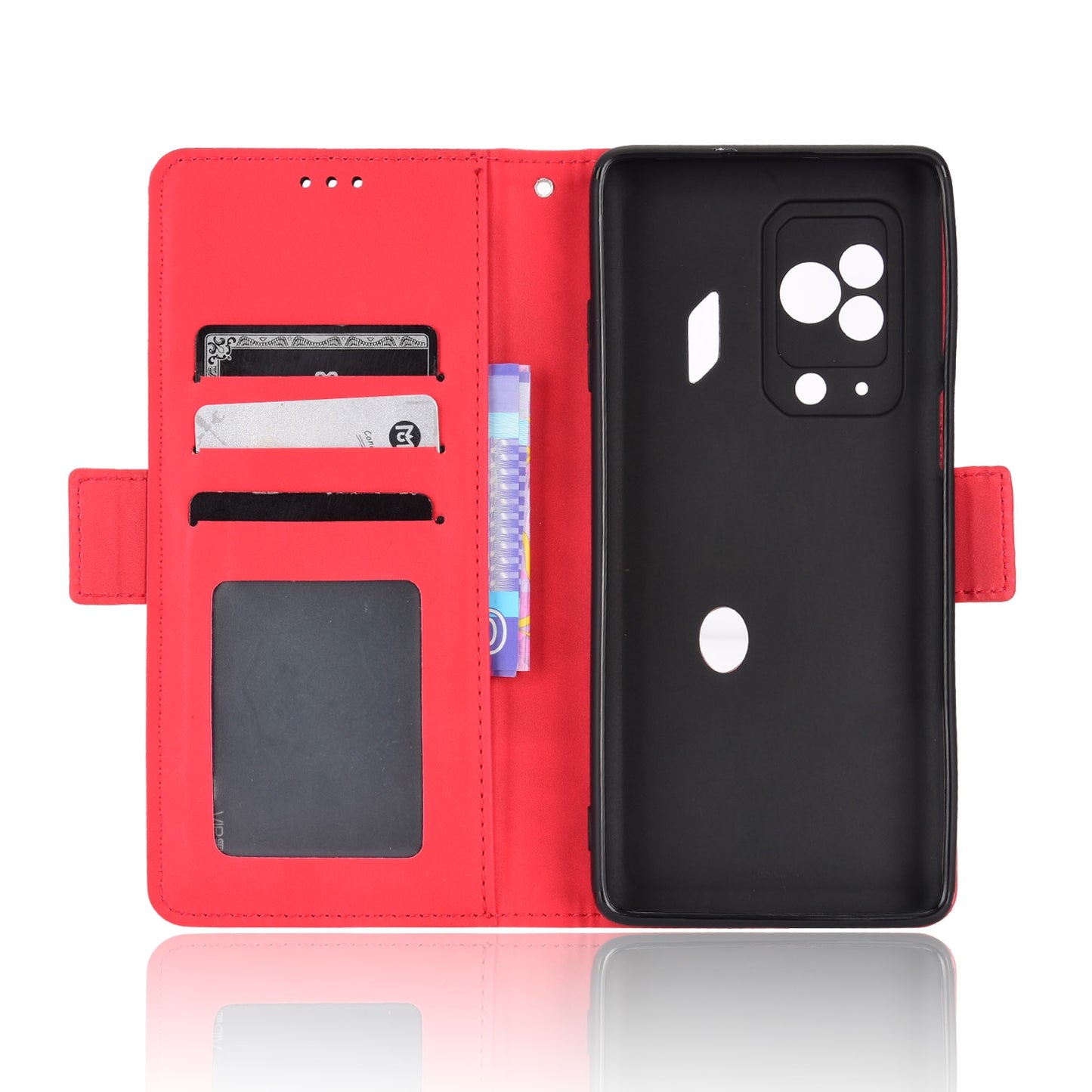 Xiaomi Black Shark 5 Pro Skin Feel PU Leather Wallet Phone Case with Card Slots, Cash Pocket, Magnetic Closure, Built-In Stand, Full Protection TPU Cover