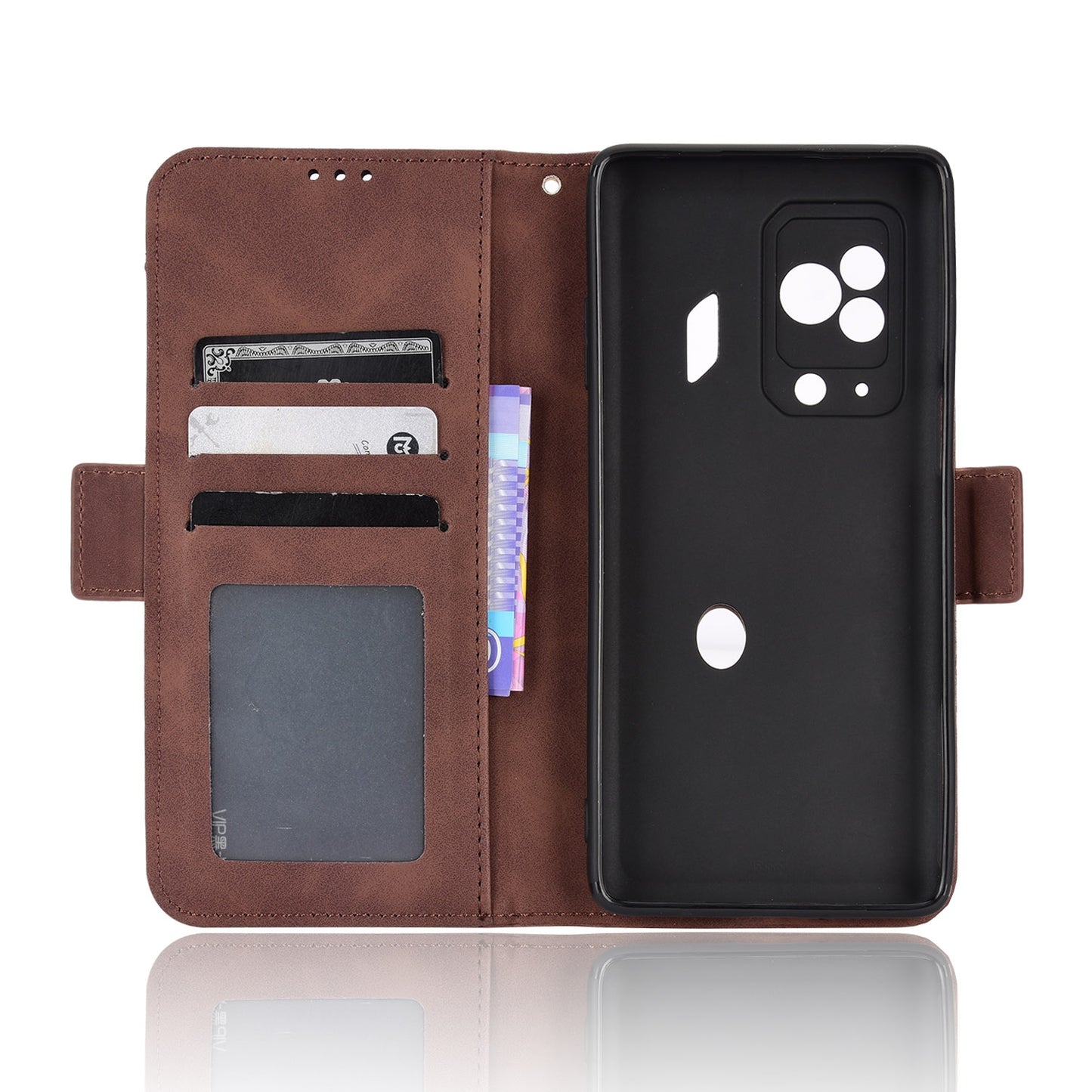 Xiaomi Black Shark 5 Pro Skin Feel PU Leather Wallet Phone Case with Card Slots, Cash Pocket, Magnetic Closure, Built-In Stand, Full Protection TPU Cover