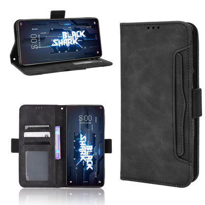 Xiaomi Black Shark 5 RS Skin Feel PU Leather Wallet Phone Case with Card Slots, Cash Pocket, Magnetic Closure, Built-In Stand, Full Protection TPU Cover