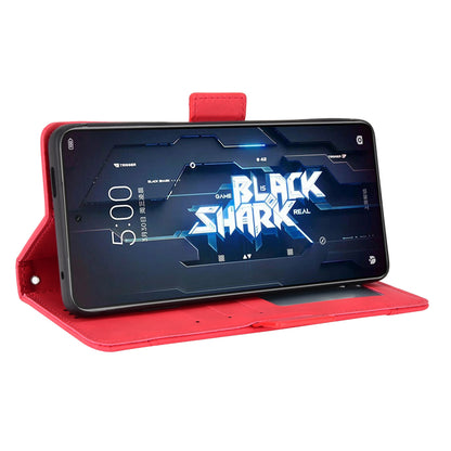 Xiaomi Black Shark 5 RS Skin Feel PU Leather Wallet Phone Case with Card Slots, Cash Pocket, Magnetic Closure, Built-In Stand, Full Protection TPU Cover