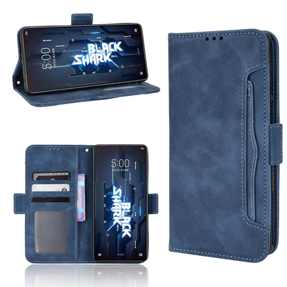 Xiaomi Black Shark 5 RS Skin Feel PU Leather Wallet Phone Case with Card Slots, Cash Pocket, Magnetic Closure, Built-In Stand, Full Protection TPU Cover