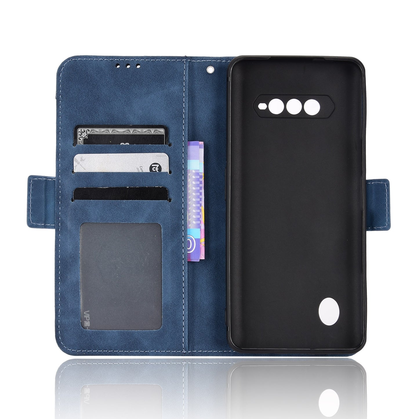 Xiaomi Black Shark 5 RS Skin Feel PU Leather Wallet Phone Case with Card Slots, Cash Pocket, Magnetic Closure, Built-In Stand, Full Protection TPU Cover