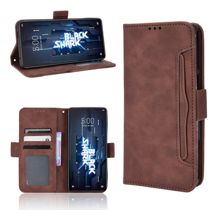 Xiaomi Black Shark 5 RS Skin Feel PU Leather Wallet Phone Case with Card Slots, Cash Pocket, Magnetic Closure, Built-In Stand, Full Protection TPU Cover