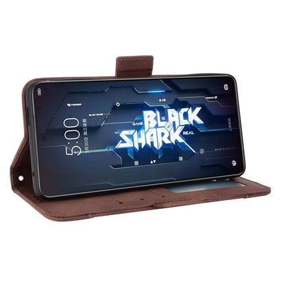 Xiaomi Black Shark 5 RS Skin Feel PU Leather Wallet Phone Case with Card Slots, Cash Pocket, Magnetic Closure, Built-In Stand, Full Protection TPU Cover