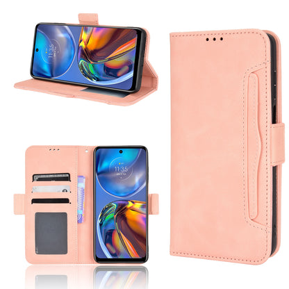 Motorola Moto E32 4G Skin Feel PU Leather Wallet Phone Case with Card Slots, Cash Pocket, Magnetic Closure, Built-In Stand, Full Protection TPU Cover