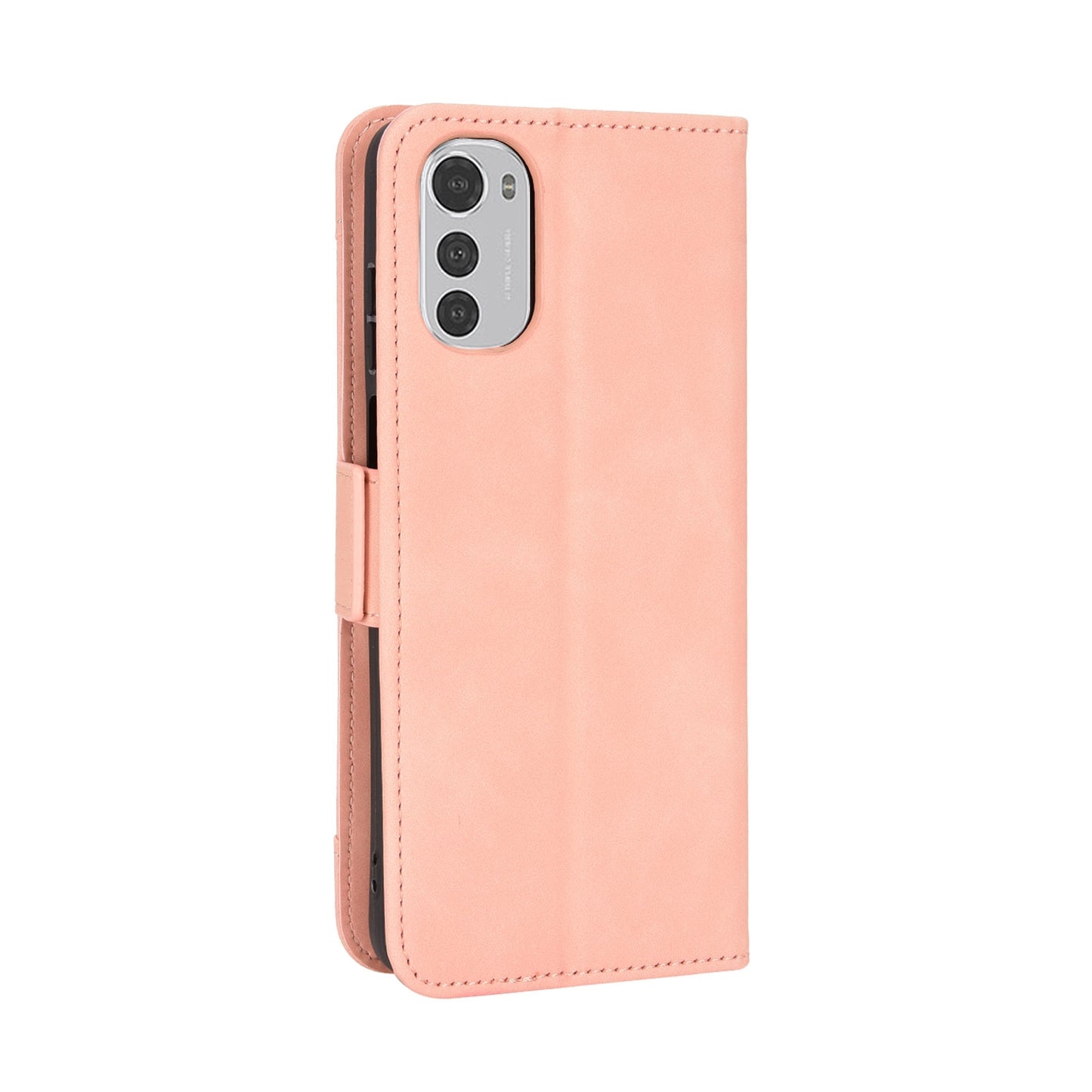 Motorola Moto E32 4G Skin Feel PU Leather Wallet Phone Case with Card Slots, Cash Pocket, Magnetic Closure, Built-In Stand, Full Protection TPU Cover