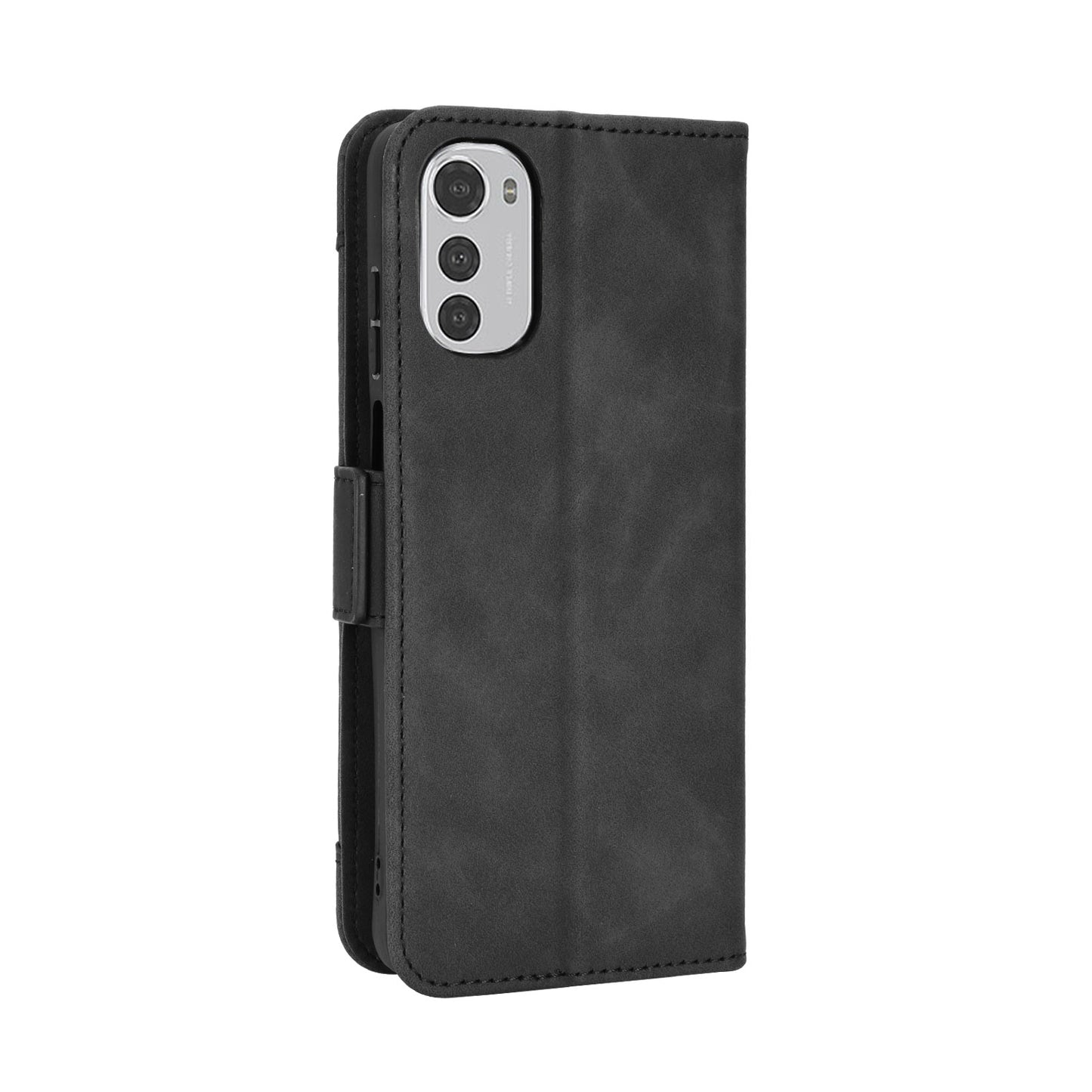 Motorola Moto E32 4G Skin Feel PU Leather Wallet Phone Case with Card Slots, Cash Pocket, Magnetic Closure, Built-In Stand, Full Protection TPU Cover