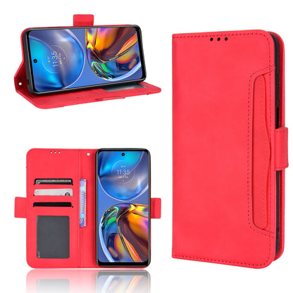 Motorola Moto E32 4G Skin Feel PU Leather Wallet Phone Case with Card Slots, Cash Pocket, Magnetic Closure, Built-In Stand, Full Protection TPU Cover