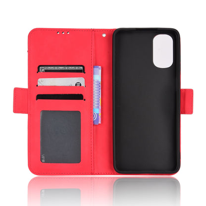 Motorola Moto E32 4G Skin Feel PU Leather Wallet Phone Case with Card Slots, Cash Pocket, Magnetic Closure, Built-In Stand, Full Protection TPU Cover