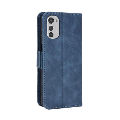 Motorola Moto E32 4G Skin Feel PU Leather Wallet Phone Case with Card Slots, Cash Pocket, Magnetic Closure, Built-In Stand, Full Protection TPU Cover