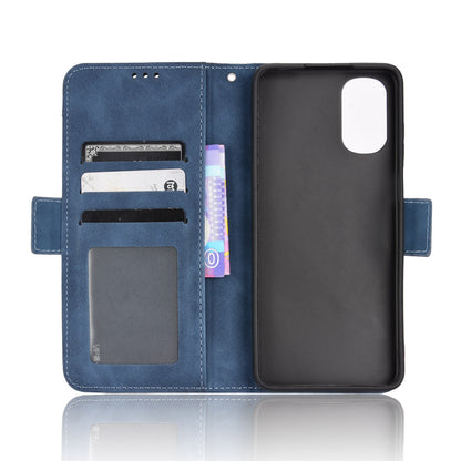 Motorola Moto E32 4G Skin Feel PU Leather Wallet Phone Case with Card Slots, Cash Pocket, Magnetic Closure, Built-In Stand, Full Protection TPU Cover