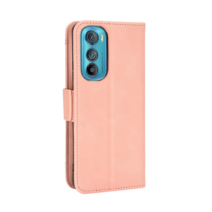 Motorola Edge 30 Skin Feel PU Leather Wallet Phone Case with Card Slots, Cash Pocket, Magnetic Closure, Built-In Stand, Full Protection TPU Cover