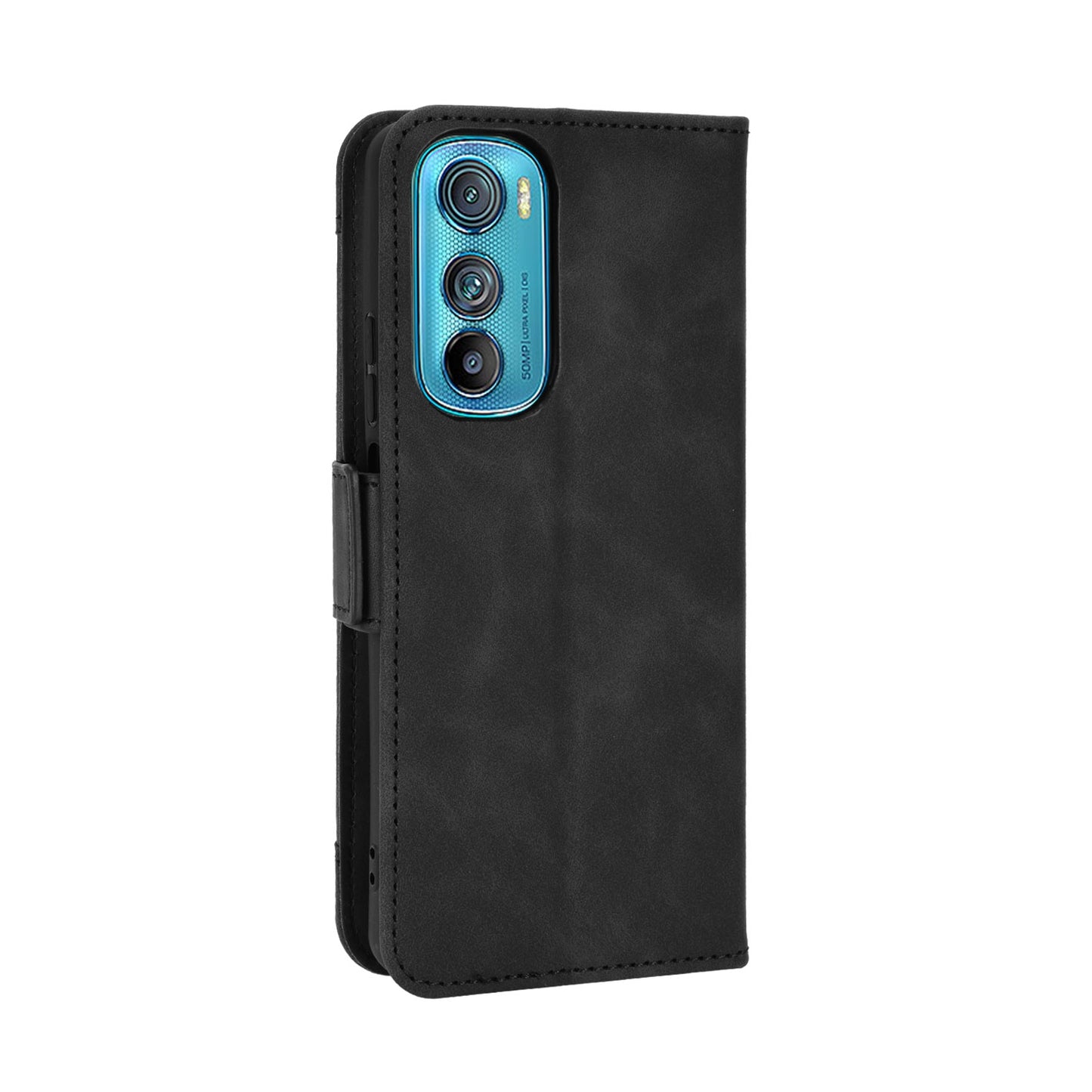 Motorola Edge 30 Skin Feel PU Leather Wallet Phone Case with Card Slots, Cash Pocket, Magnetic Closure, Built-In Stand, Full Protection TPU Cover