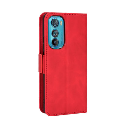 Motorola Edge 30 Skin Feel PU Leather Wallet Phone Case with Card Slots, Cash Pocket, Magnetic Closure, Built-In Stand, Full Protection TPU Cover