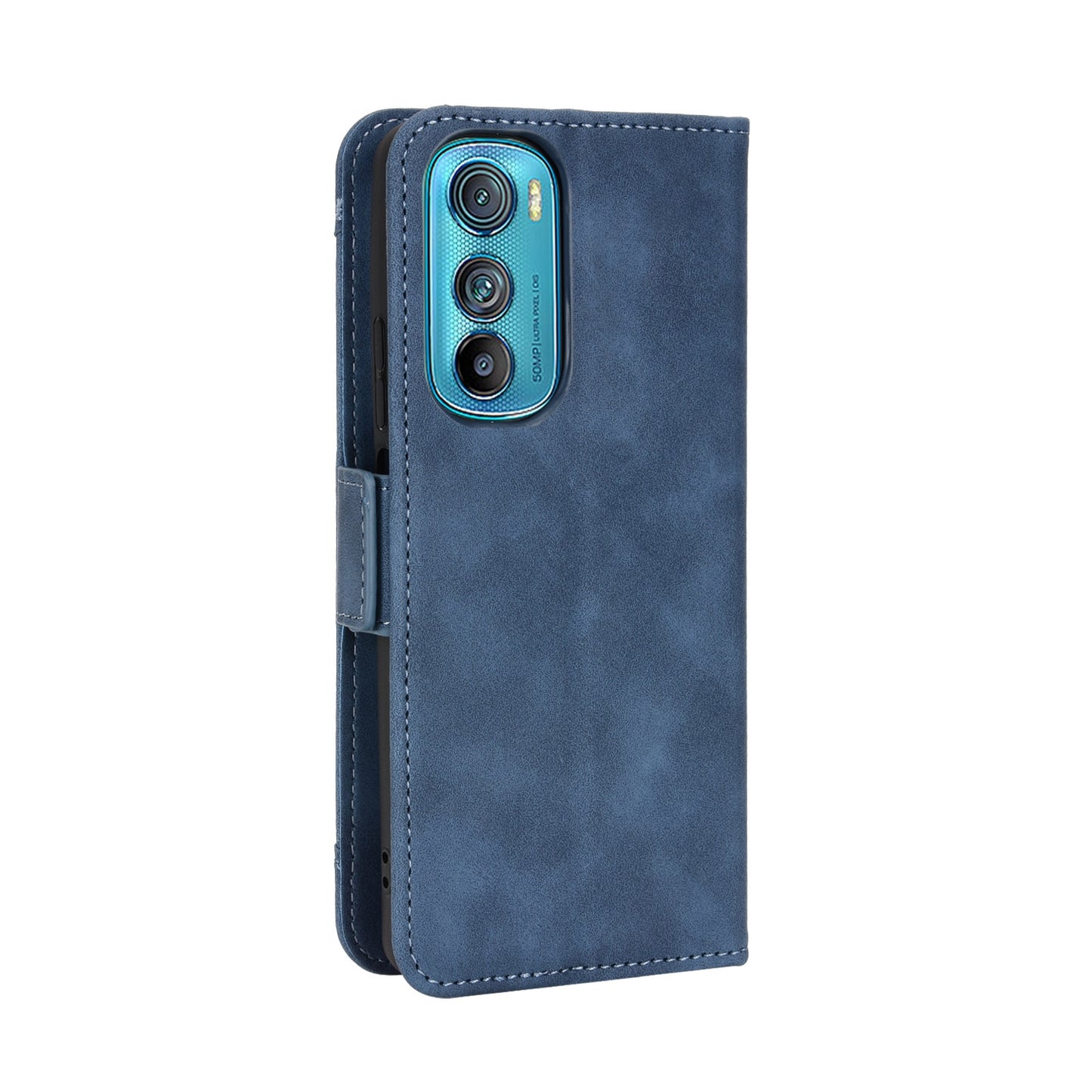 Motorola Edge 30 Skin Feel PU Leather Wallet Phone Case with Card Slots, Cash Pocket, Magnetic Closure, Built-In Stand, Full Protection TPU Cover
