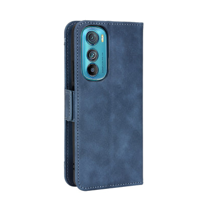 Motorola Edge 30 Skin Feel PU Leather Wallet Phone Case with Card Slots, Cash Pocket, Magnetic Closure, Built-In Stand, Full Protection TPU Cover