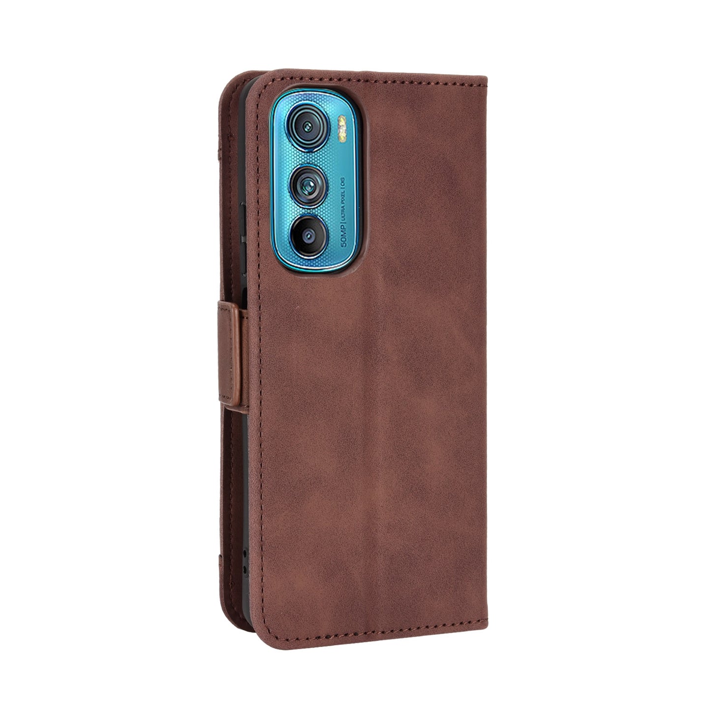 Motorola Edge 30 Skin Feel PU Leather Wallet Phone Case with Card Slots, Cash Pocket, Magnetic Closure, Built-In Stand, Full Protection TPU Cover