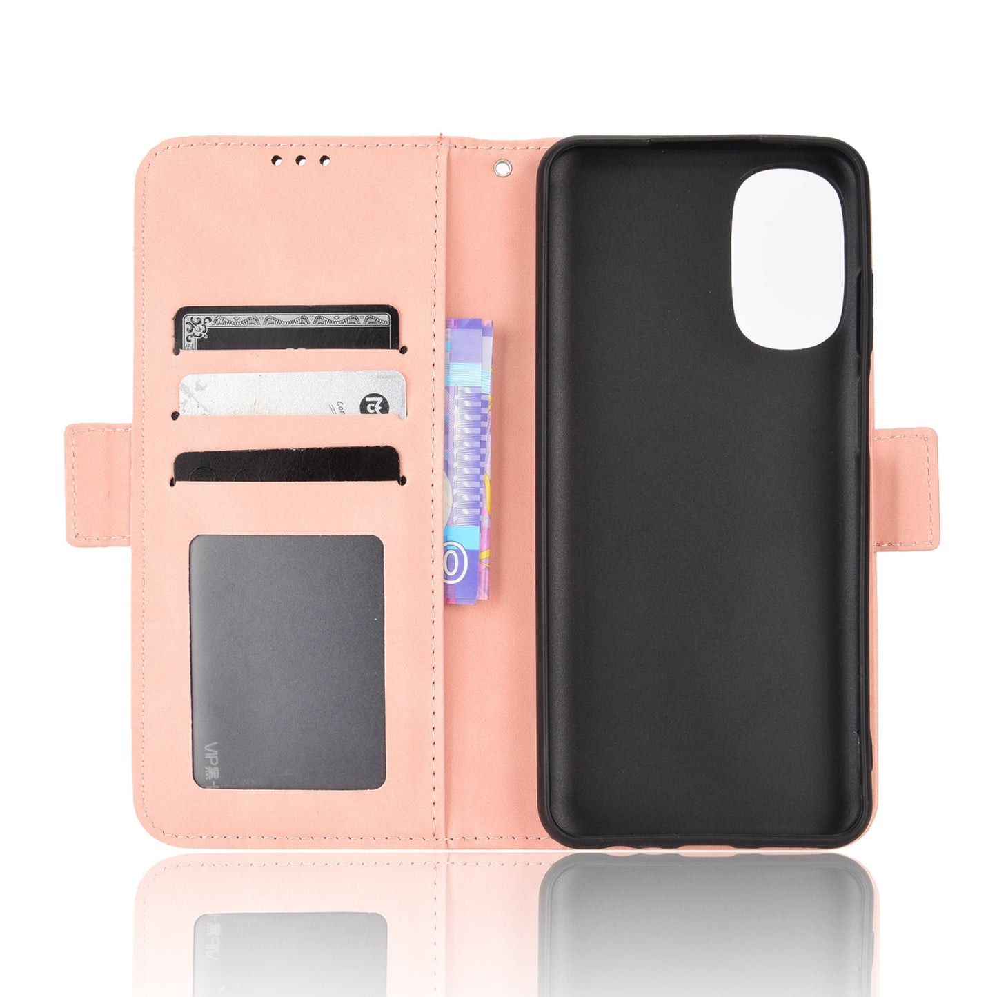 Motorola Moto G 5G 2022 Skin Feel PU Leather Wallet Phone Case with Card Slots, Cash Pocket, Magnetic Closure, Built-In Stand, Full Protection TPU Cover