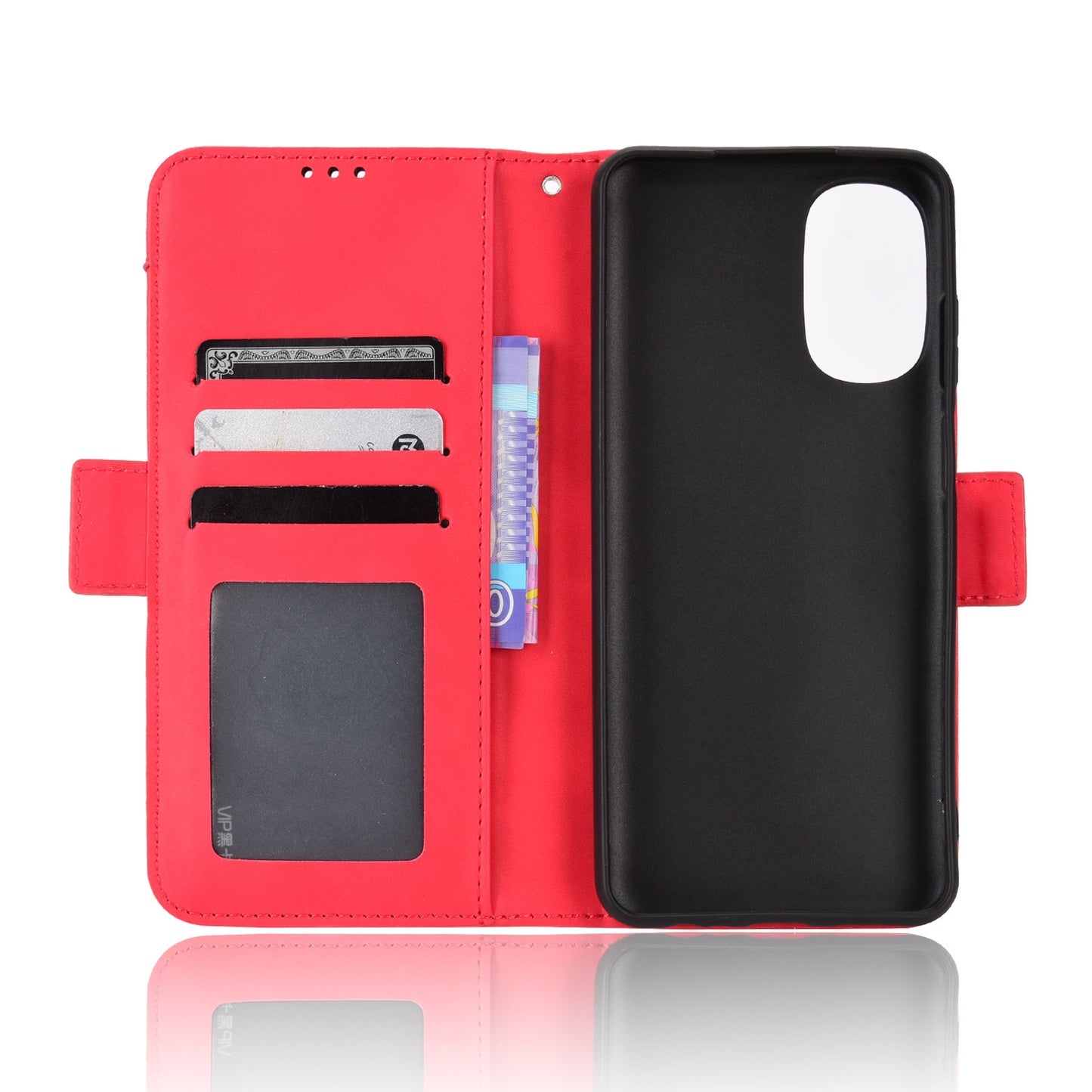 Motorola Moto G 5G 2022 Skin Feel PU Leather Wallet Phone Case with Card Slots, Cash Pocket, Magnetic Closure, Built-In Stand, Full Protection TPU Cover