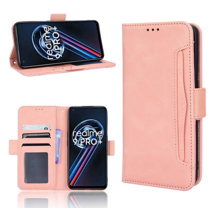 OPPO Realme 9 4G Skin Feel PU Leather Wallet Phone Case with Card Slots, Cash Pocket, Magnetic Closure, Built-In Stand, Full Protection TPU Cover
