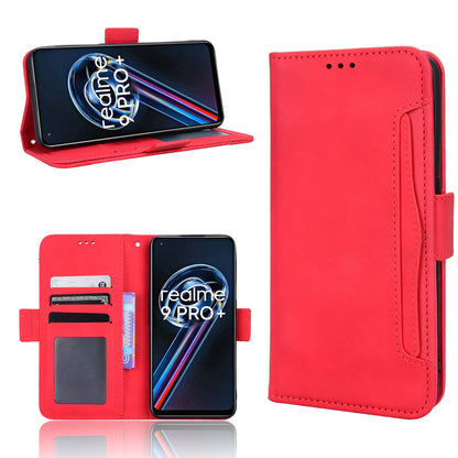OPPO Realme 9 Pro Skin Feel PU Leather Wallet Phone Case with Card Slots, Cash Pocket, Magnetic Closure, Built-In Stand, Full Protection TPU Cover