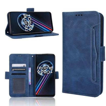 OPPO Realme 9 Pro Skin Feel PU Leather Wallet Phone Case with Card Slots, Cash Pocket, Magnetic Closure, Built-In Stand, Full Protection TPU Cover