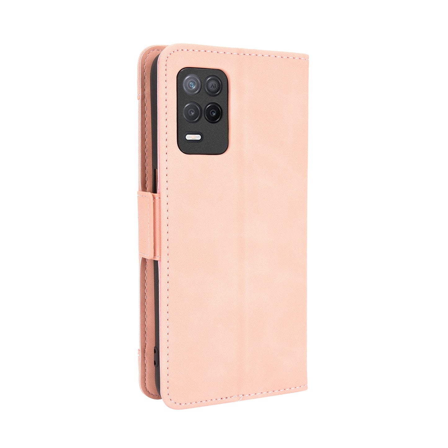 OPPO V13 5G Skin Feel PU Leather Wallet Phone Case with Card Slots, Cash Pocket, Magnetic Closure, Built-In Stand, Full Protection TPU Cover