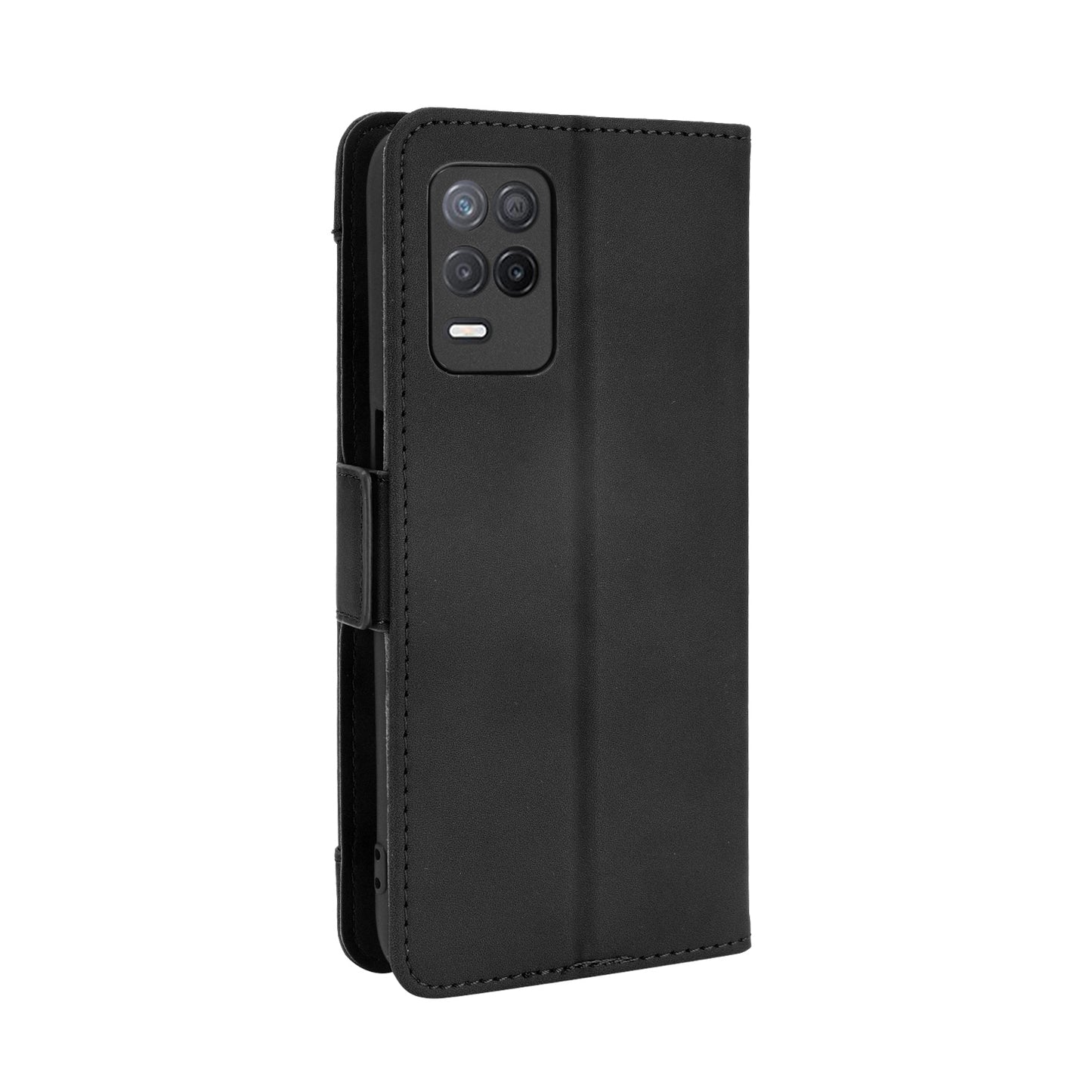 OPPO Realme 9 5G India Skin Feel PU Leather Wallet Phone Case with Card Slots, Cash Pocket, Magnetic Closure, Built-In Stand, Full Protection TPU Cover
