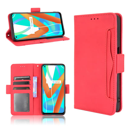 OPPO Realme 9 5G India Skin Feel PU Leather Wallet Phone Case with Card Slots, Cash Pocket, Magnetic Closure, Built-In Stand, Full Protection TPU Cover