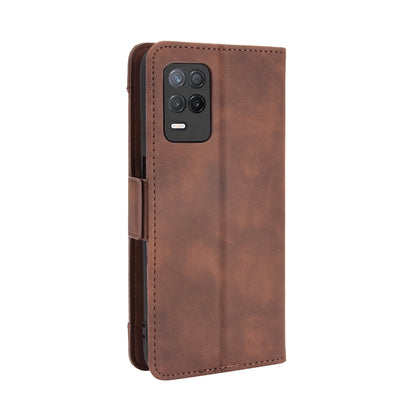 OPPO Realme 8 5G Skin Feel PU Leather Wallet Phone Case with Card Slots, Cash Pocket, Magnetic Closure, Built-In Stand, Full Protection TPU Cover