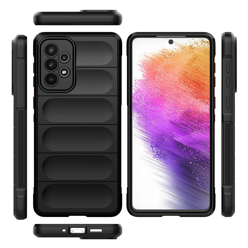 Samsung Galaxy A73 Magic Shield TPU + Flannel Protective Phone Case Cover, Shockproof Scratch Resistant