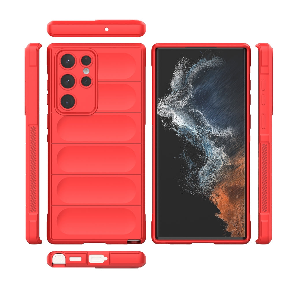 Samsung Galaxy S22 Ultra 5G Magic Shield TPU + Flannel Protective Phone Case Cover, Shockproof Scratch Resistant