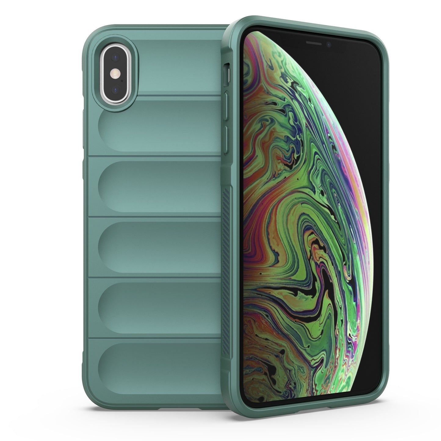 Apple iPhone XS Magic Shield TPU + Flannel Protective Phone Case Cover, Shockproof Scratch Resistant
