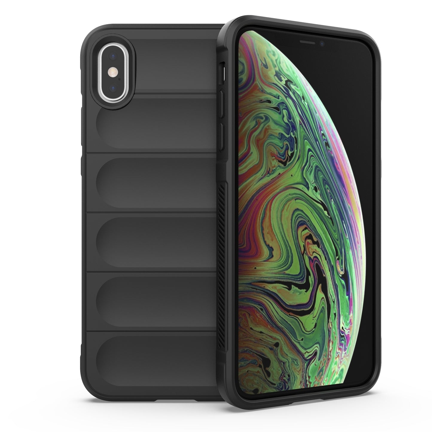 Apple iPhone XS Max Magic Shield TPU + Flannel Protective Phone Case Cover, Shockproof Scratch Resistant